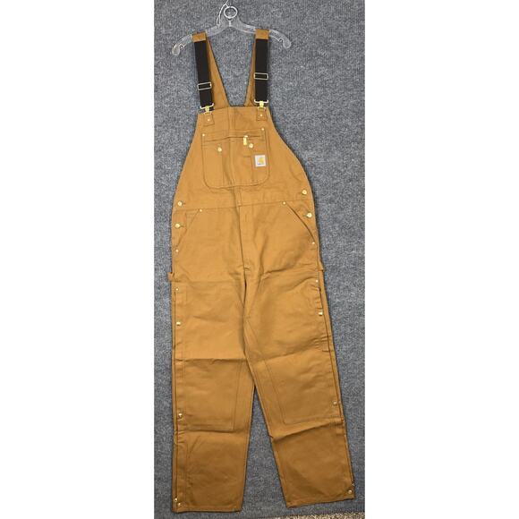 Carhartt Other - Carhartt Mens Firm Duck Bib Overalls Brown Size 38X34 Work Wear Cotton Rugged
